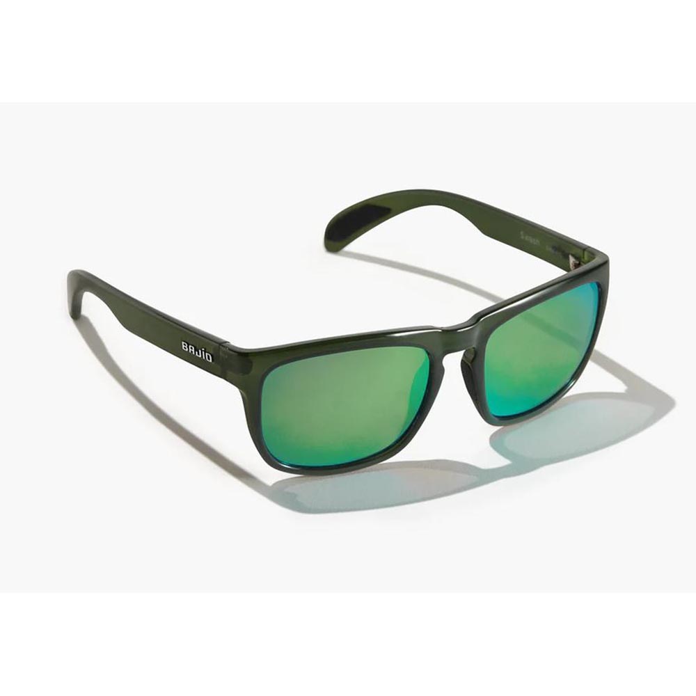 Bajio Swash Sunglasses Polarized in Cerveza Gloss with Green Mirror Glass